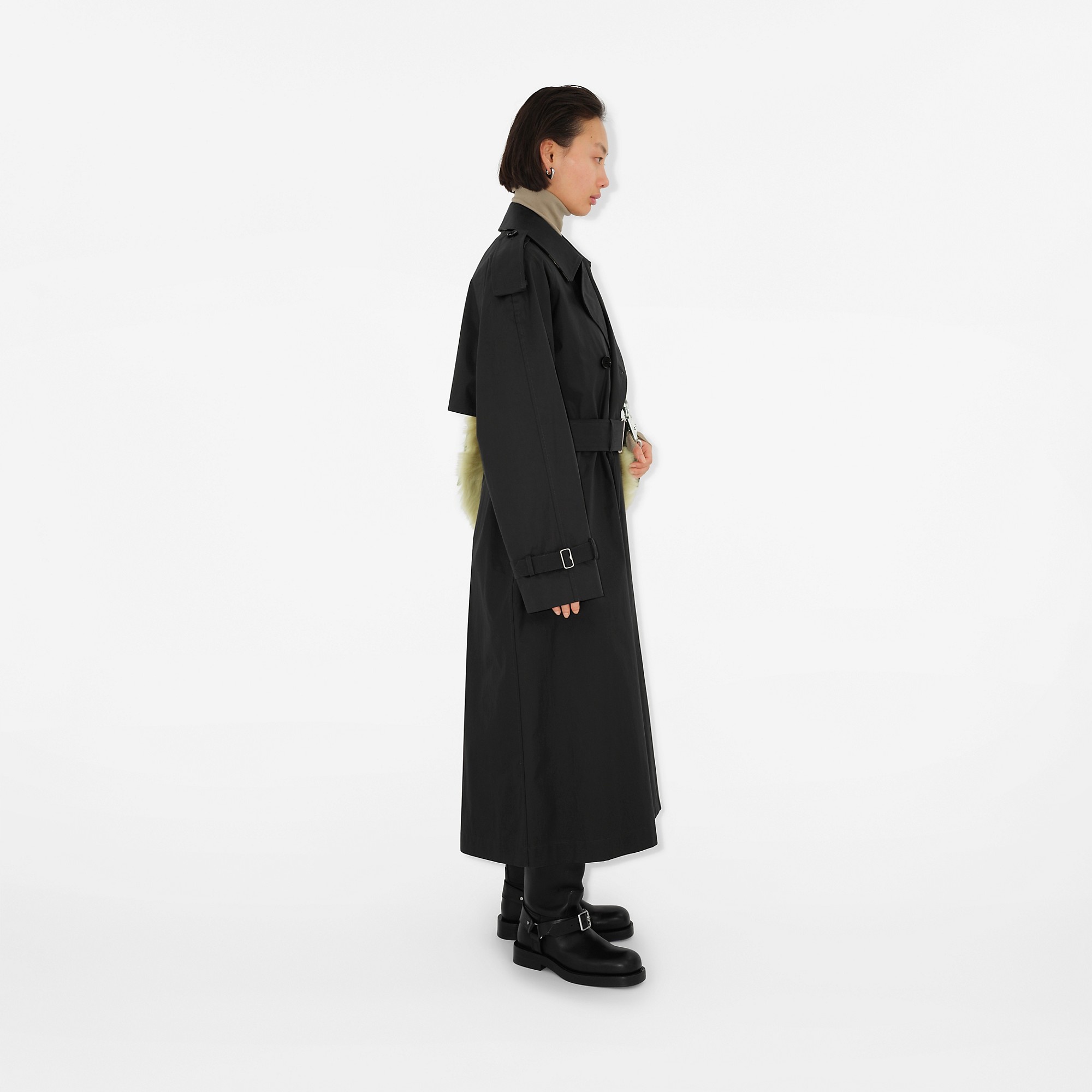 Long Gabardine Trench Coat - 3