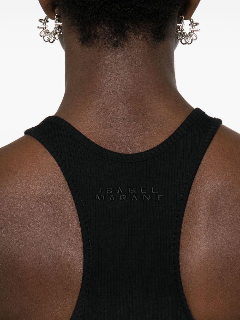 Tenesy logo-embroidery ribbed top - 5