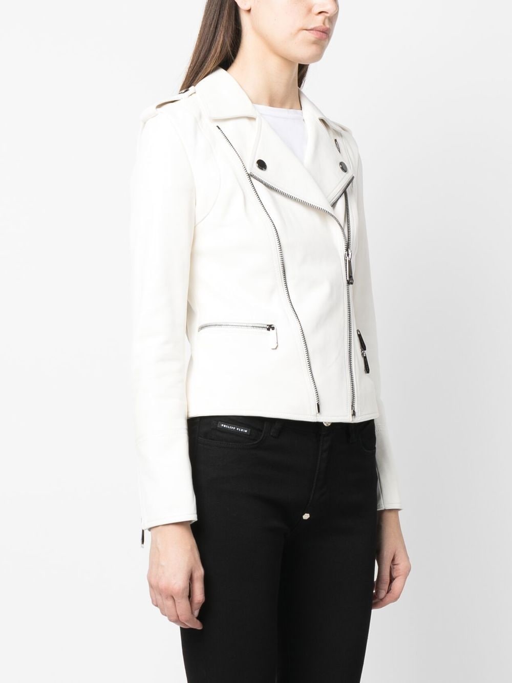 lambskin biker jacket - 3