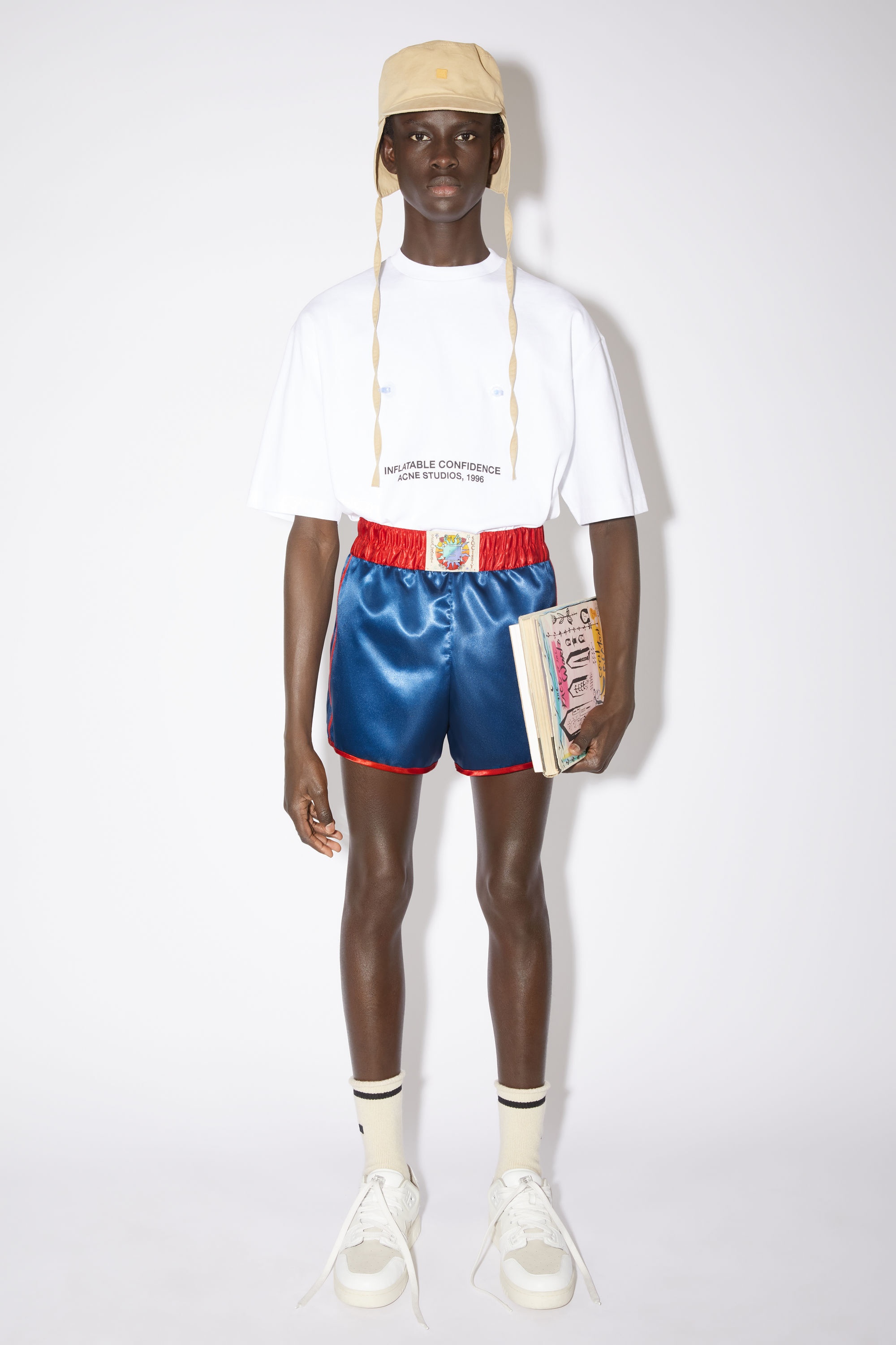 Face patch woven shorts - Indigo blue - 2