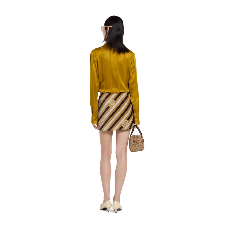 Diagonal GG velvet chenille skirt 4