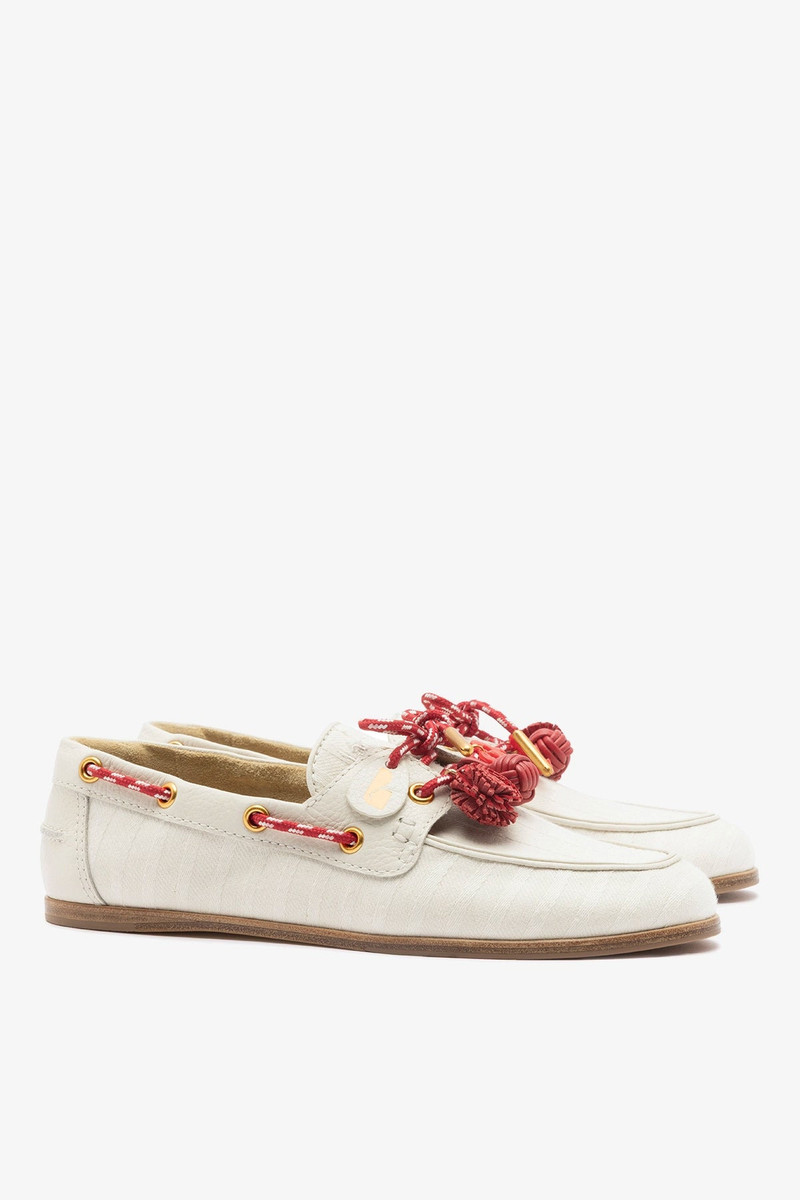 Cyprus Boat Shoe Ivory Striped Canva 3