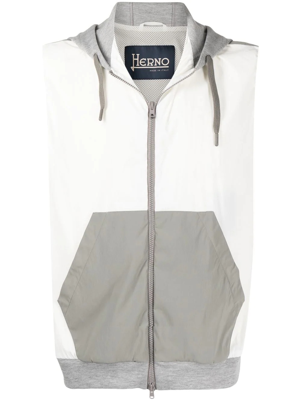 zipped hooded vest - 1