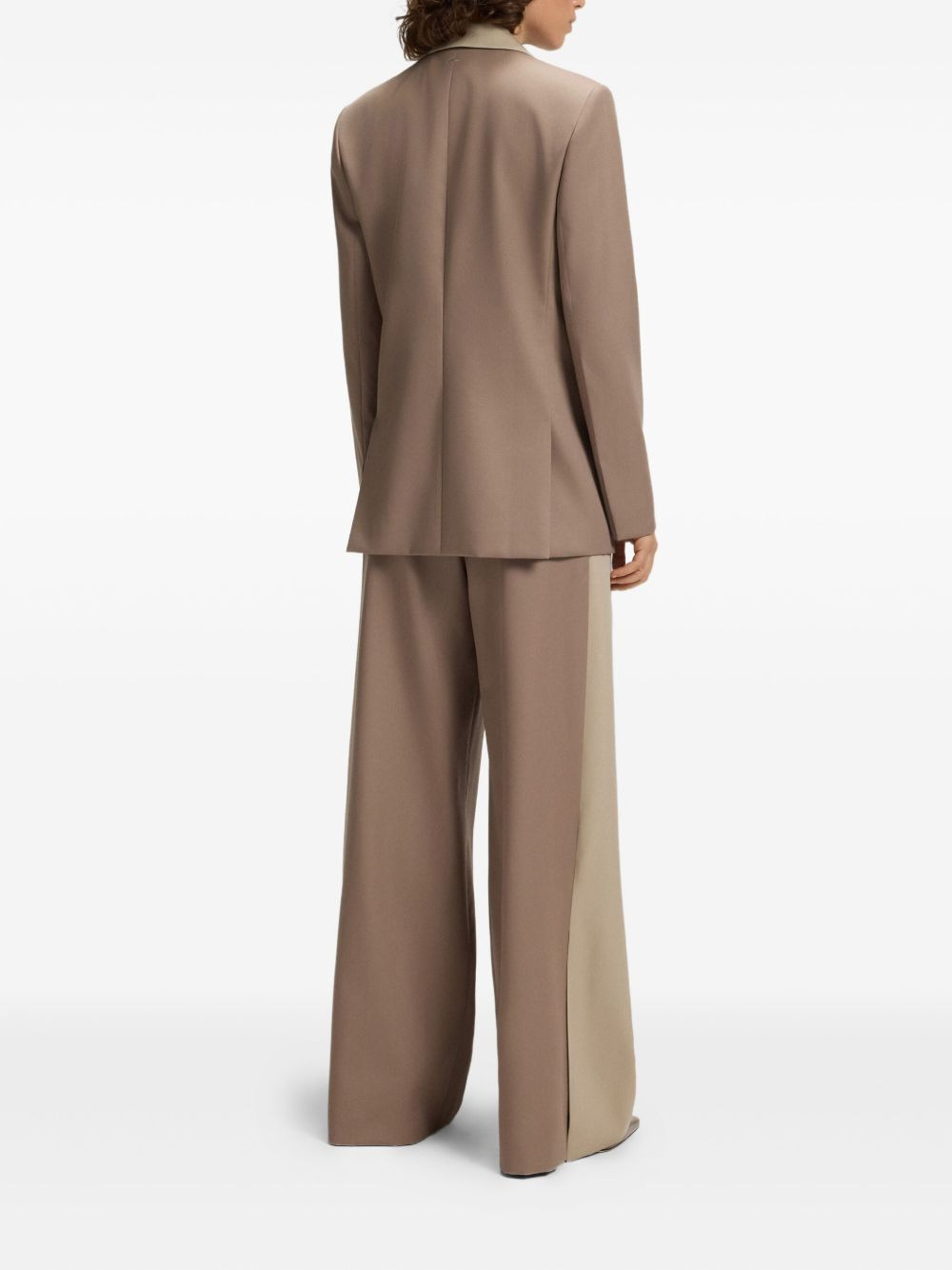 contrast-lapels wool blazer - 3