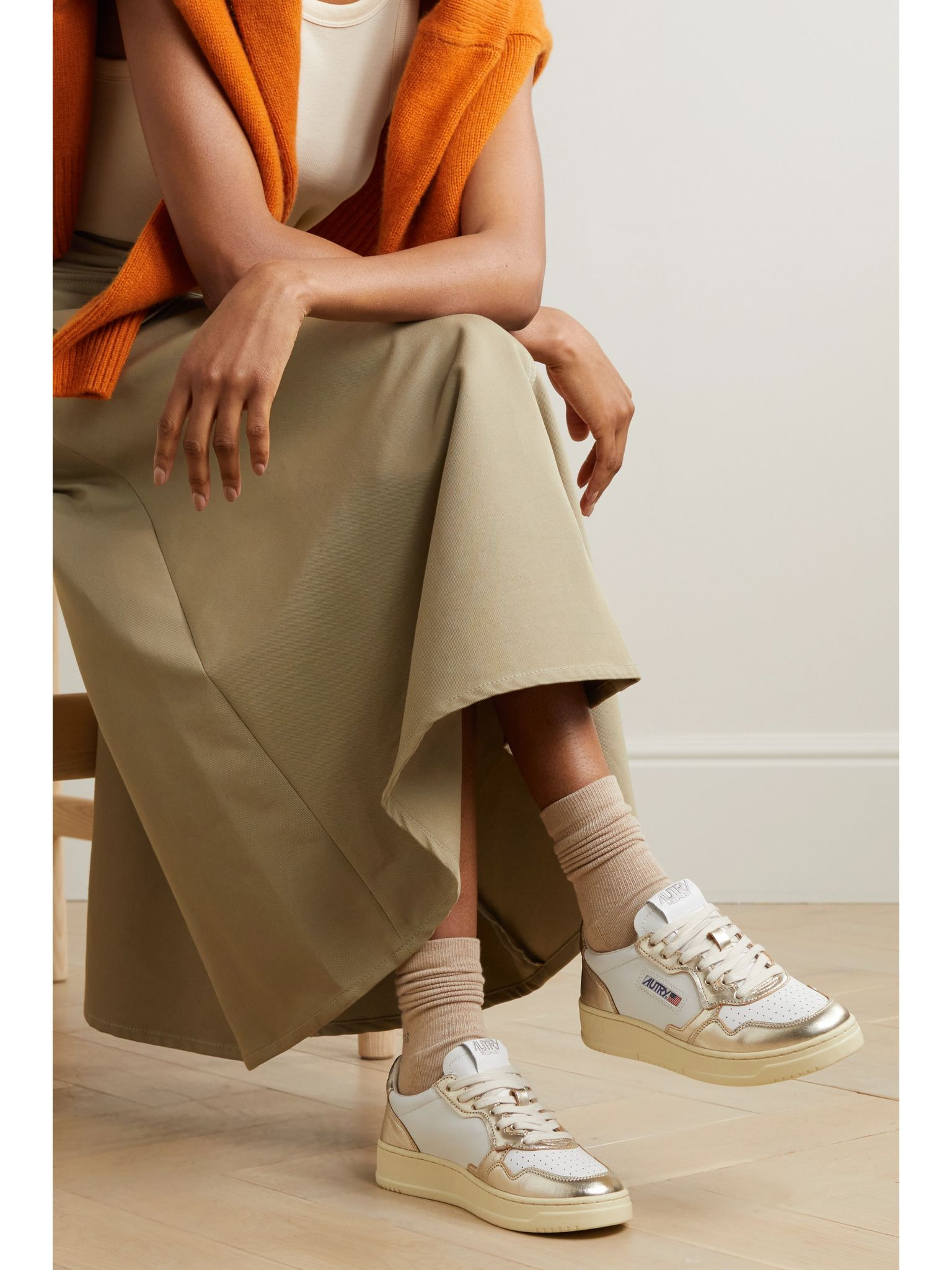 Medalist Low metallic leather sneakers Gold - 2