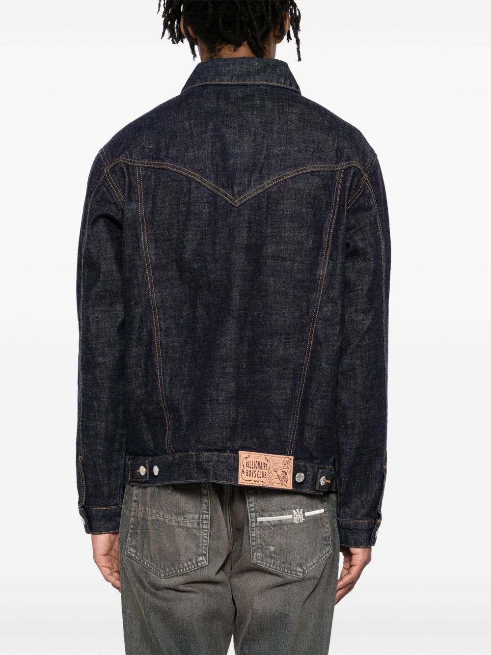 embroidered denim jacket - 4