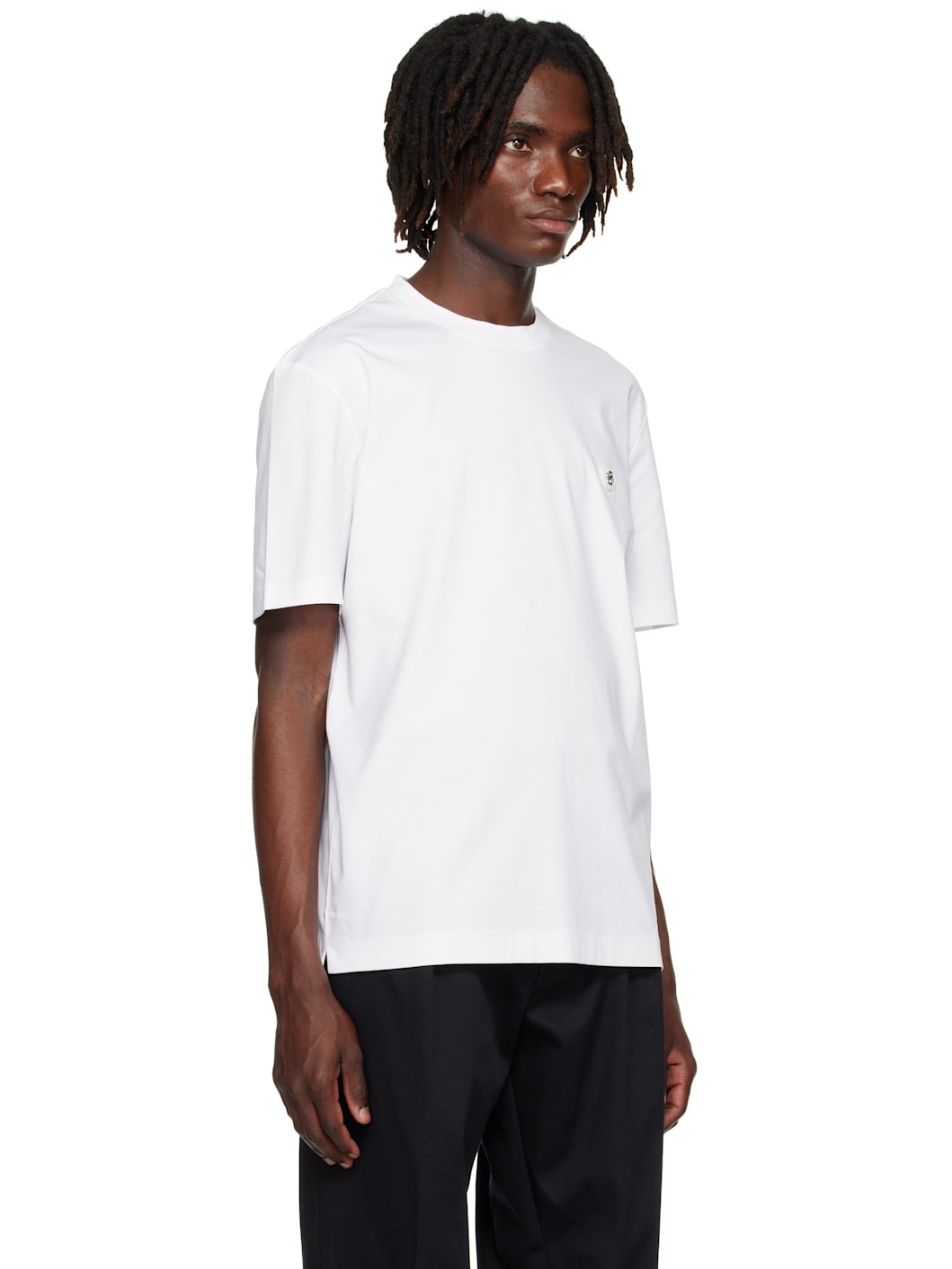 White Regular-Fit Monogram Print T-shirt - 2