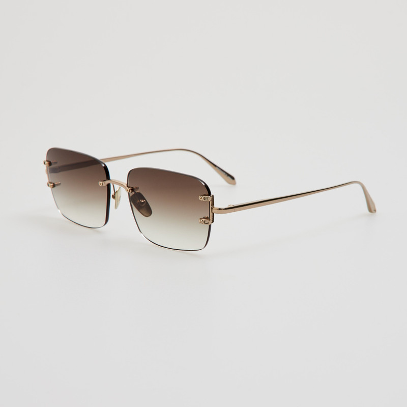 LINDA FARROW Men's Sasha Square Sunglasses in Mocha outlook