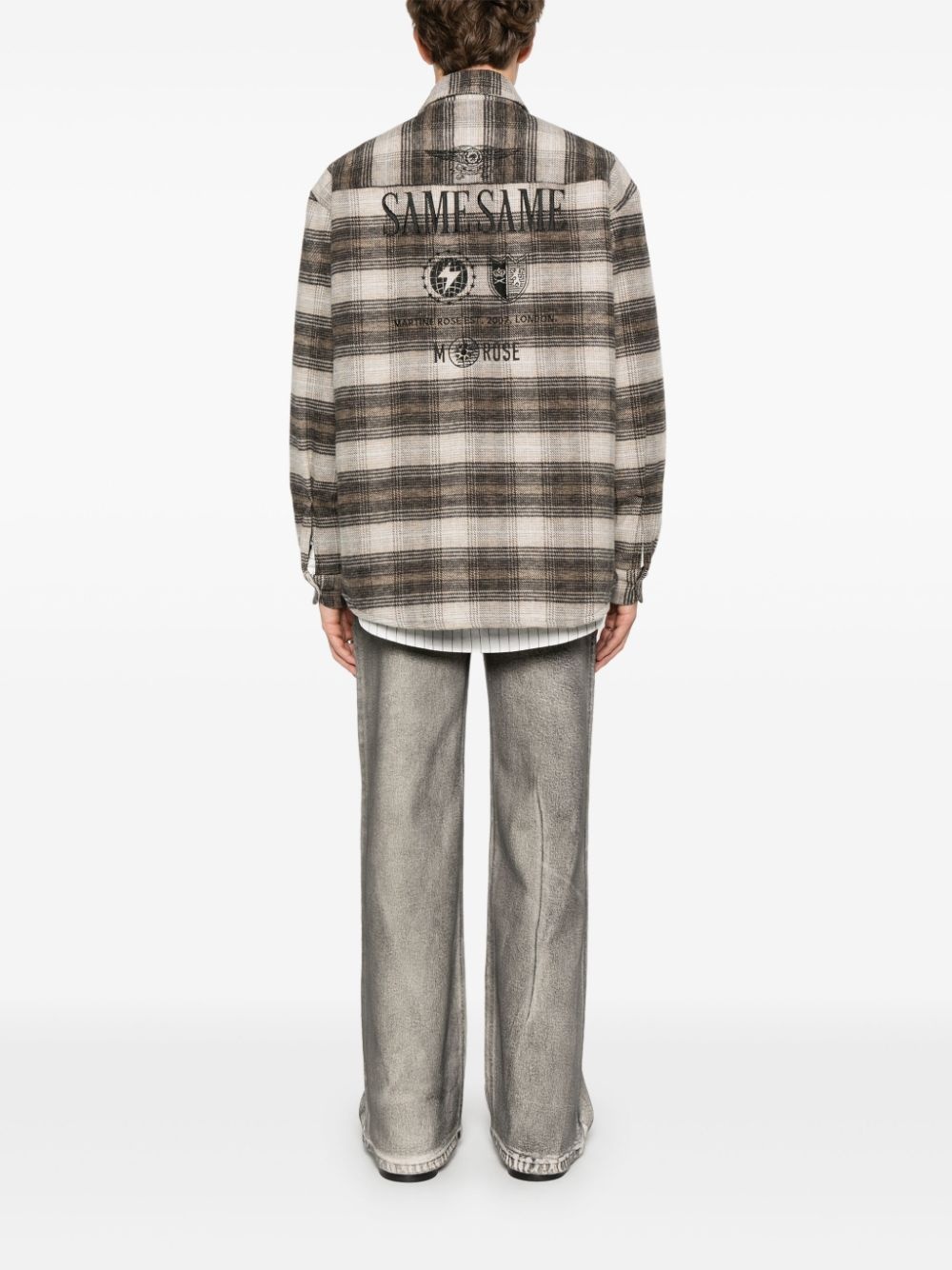 check-pattern overshirt - 2