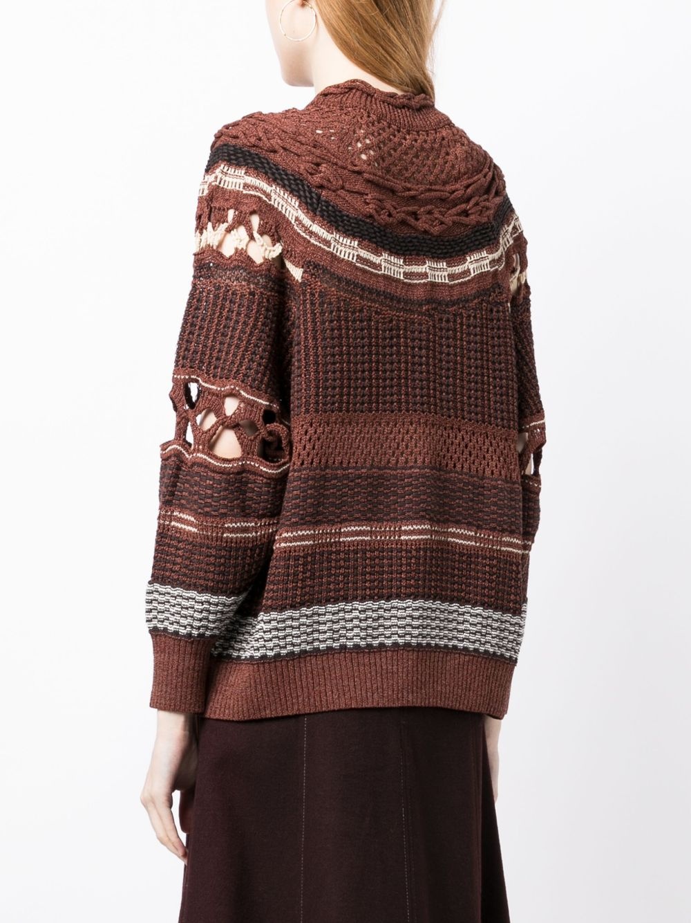 open-knit high-neck sweatshirt - 4