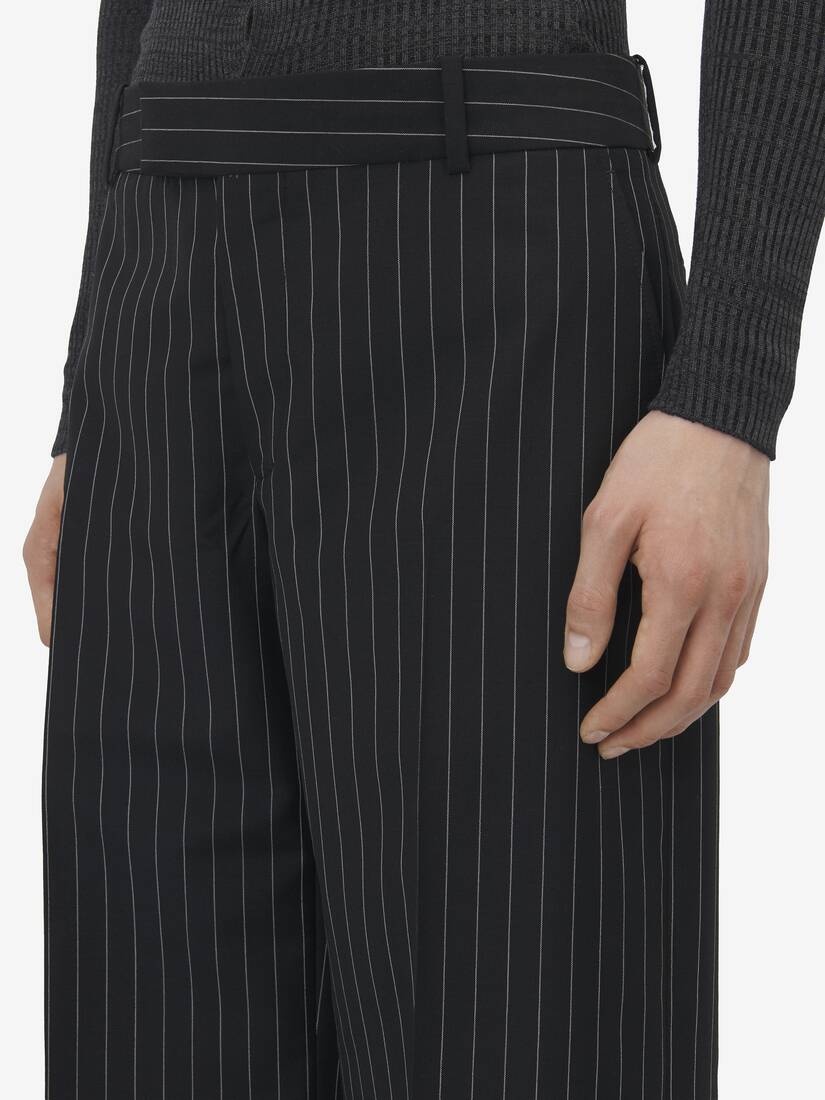 Pinstripe Low Rise Trousers - 5