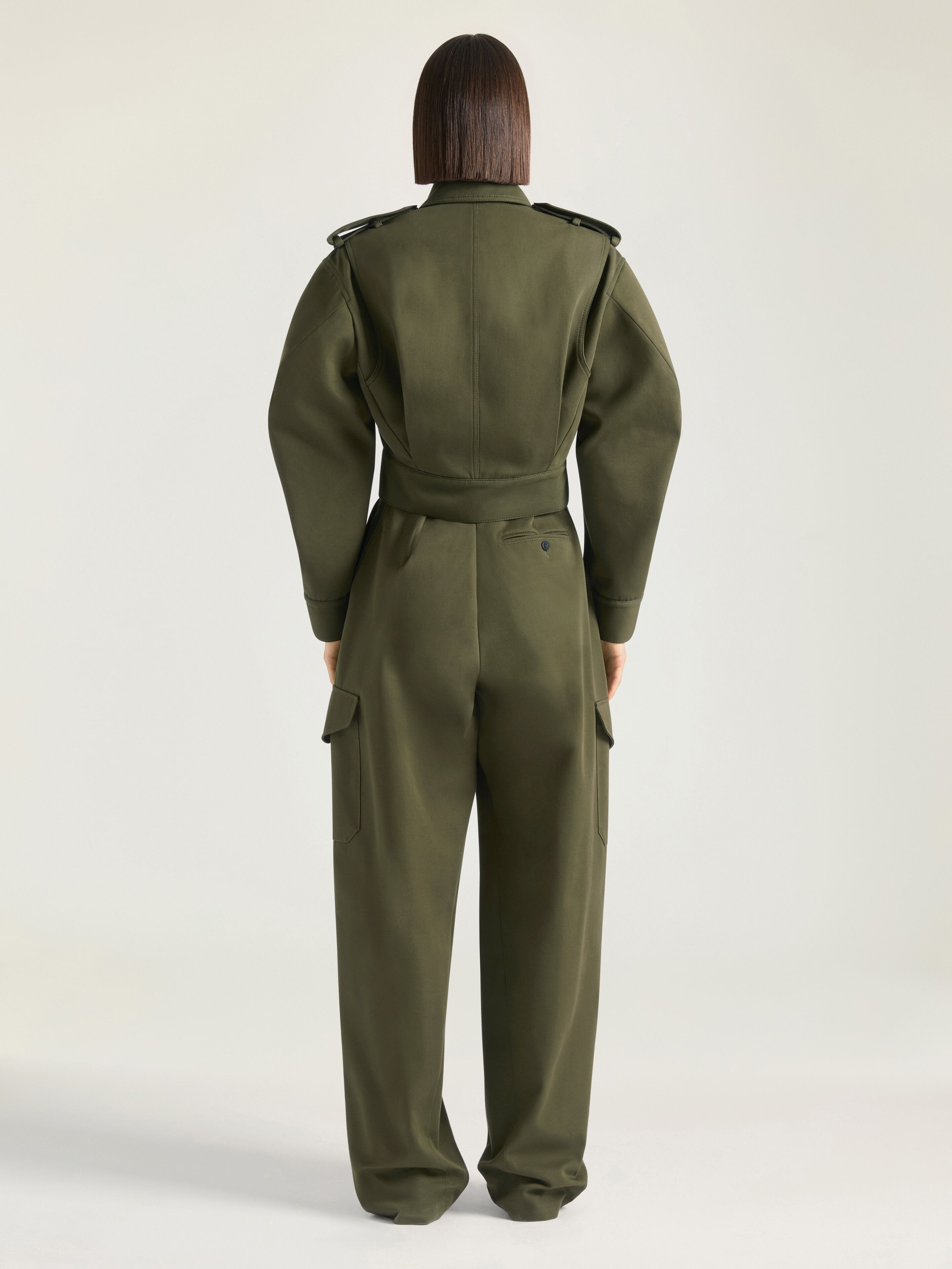 CROPPED UTILITY JACKET IN COTTON AND WOOL - 3
