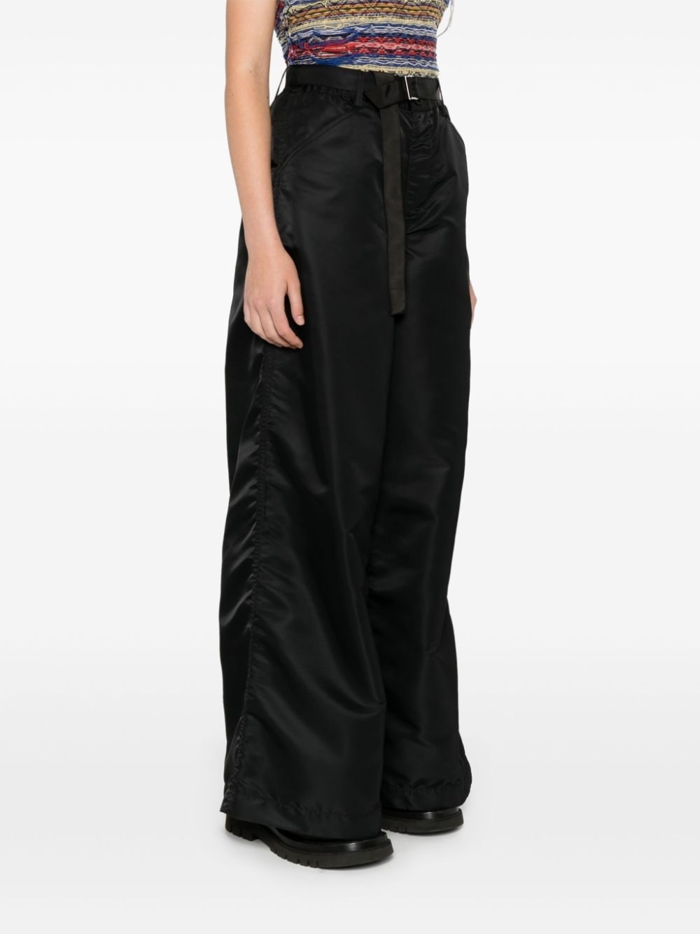 belted wide-leg trousers - 3