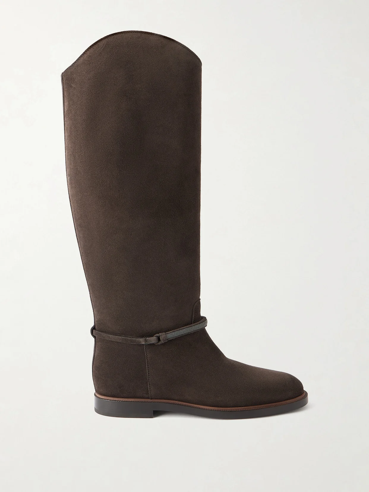 Embellished Suede Boots - 1