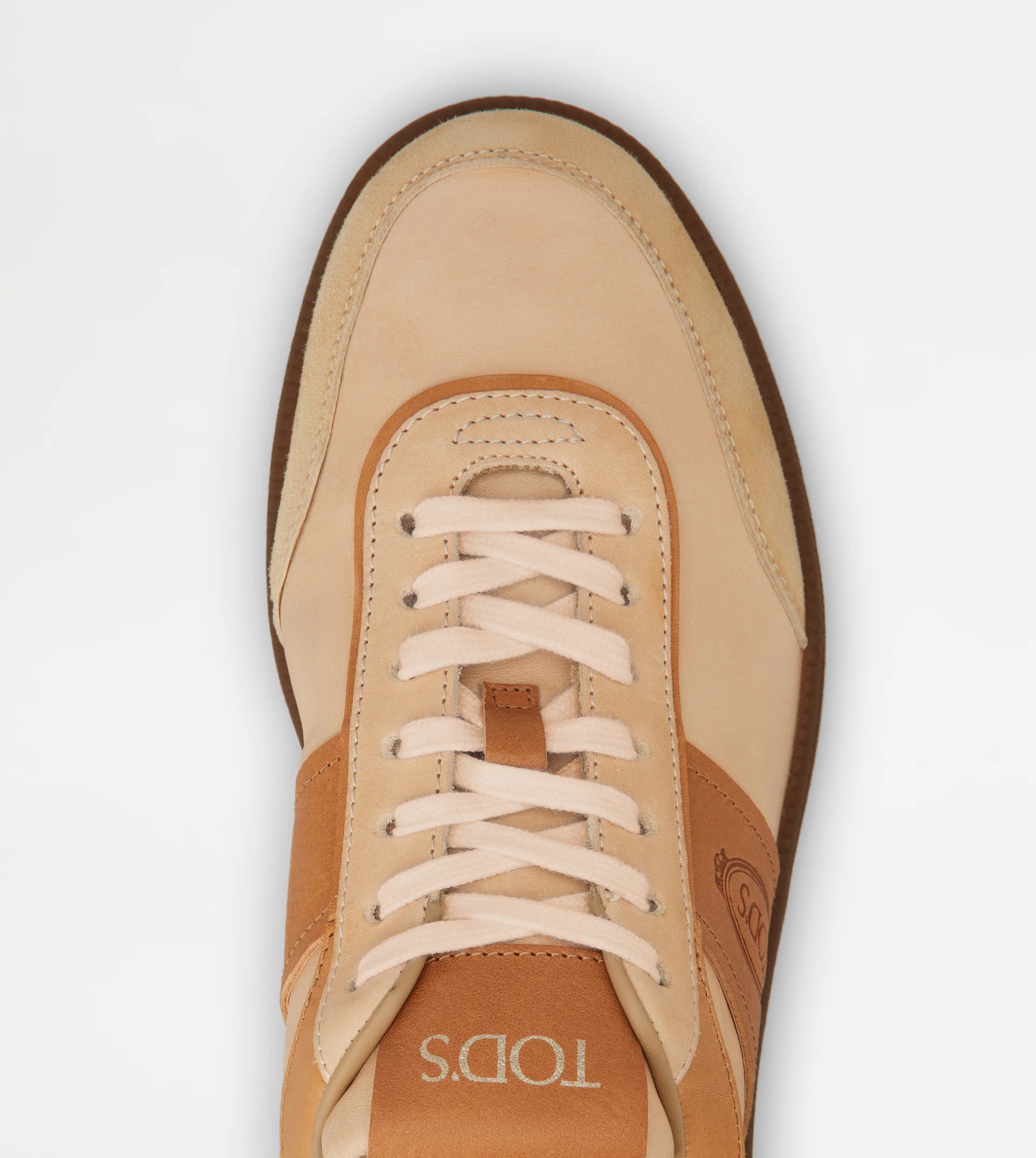 TOD'S TABS SNEAKERS IN LEATHER - BEIGE, BROWN - 5