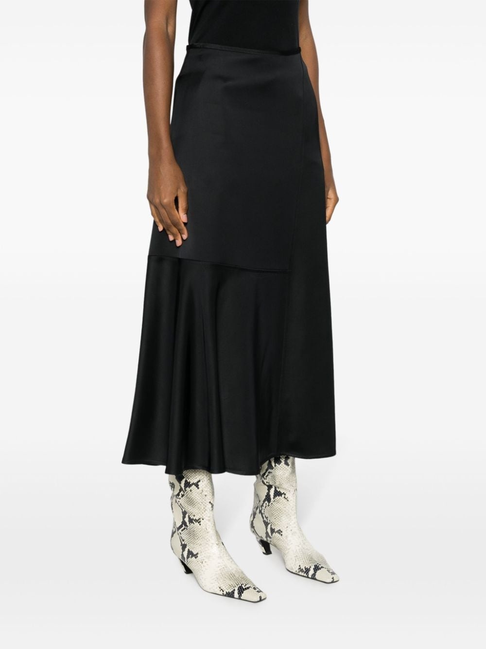 high-waisted A-line midi skirt - 3