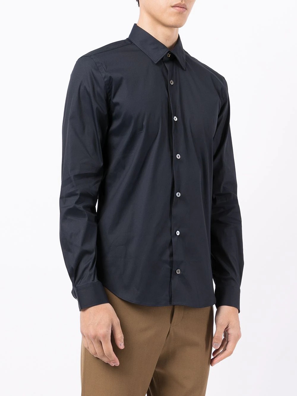 solid-colour long-sleeve shirt - 3