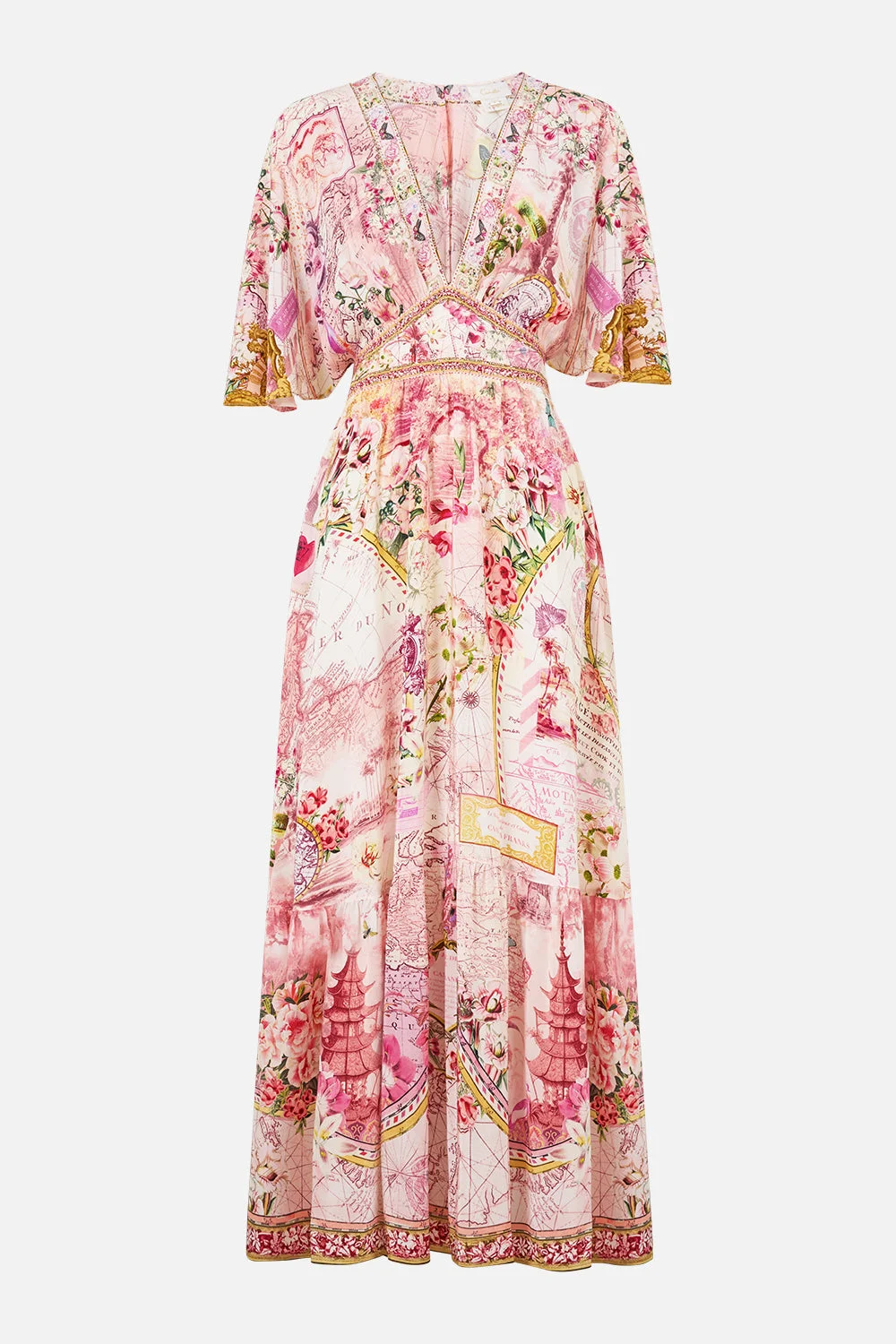 WAISTED DRESS WITH HEM RUFFLE JOURNAL DE VOYAGE - 1