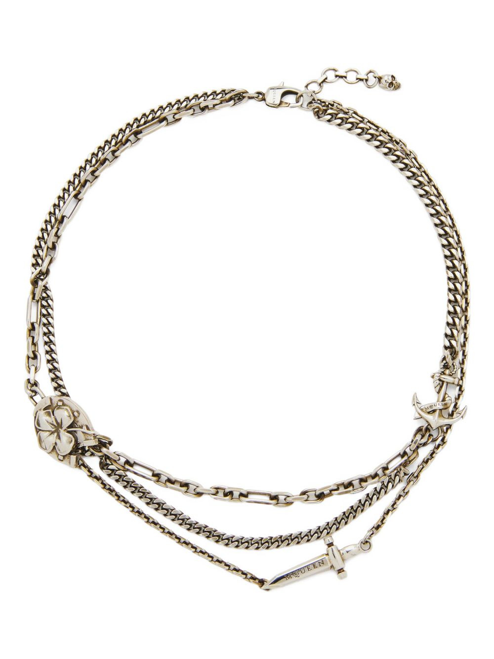 CHAIN-LINK FLOWER DAGGER NECKLACE - 1
