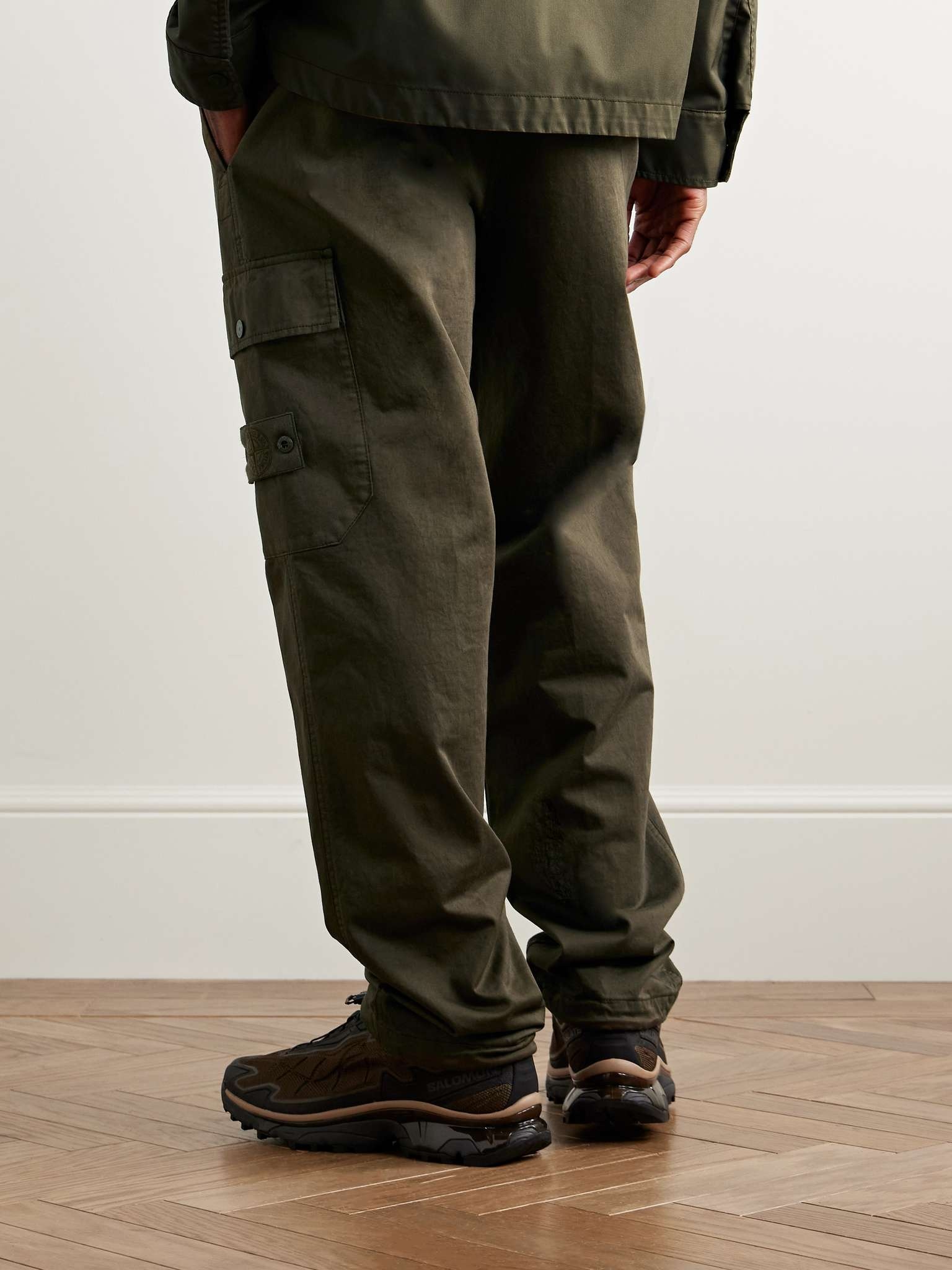 Ghost Straight-Leg Logo-Appliquéd Cotton-Blend Cargo Trousers - 4