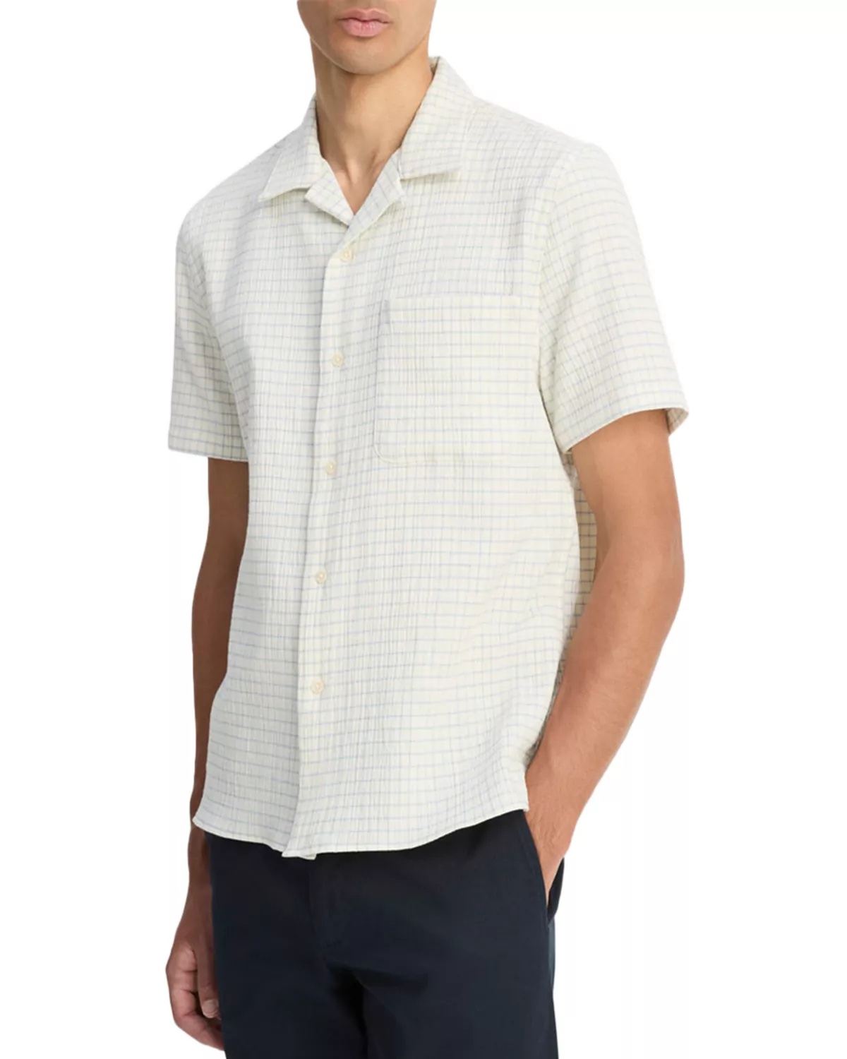 Short Sleeve Button Front Camp Shirt - 1