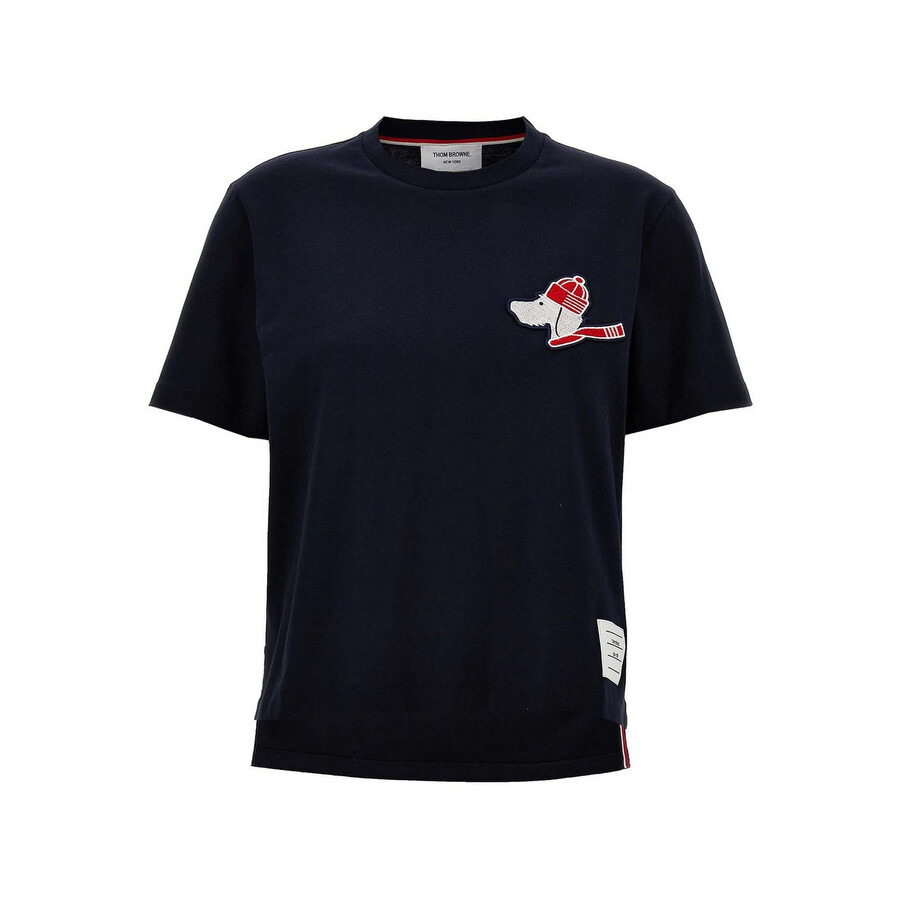 Thom Browne Ladies Festive Jersey Short Sleeve Button Hector Tee - 4