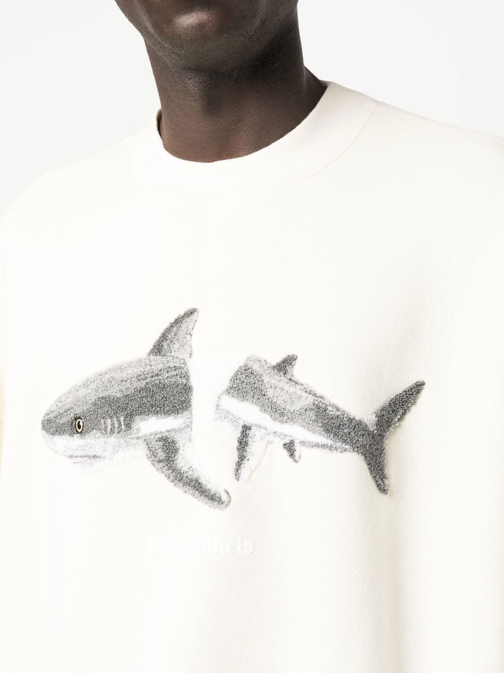 Shark-print crew-neck sweatshirt - 5