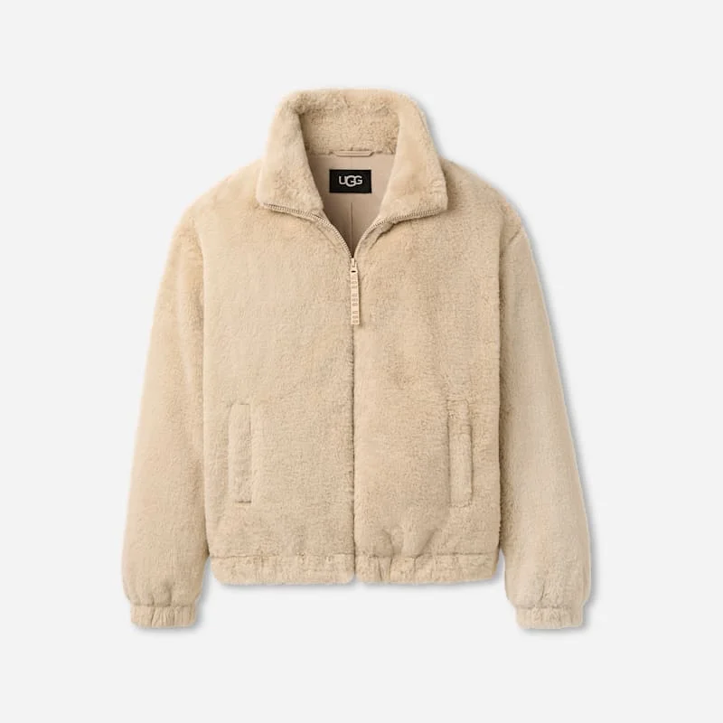 ® Women's Tash Faux Fur Jacket Tops in Spelt - 1