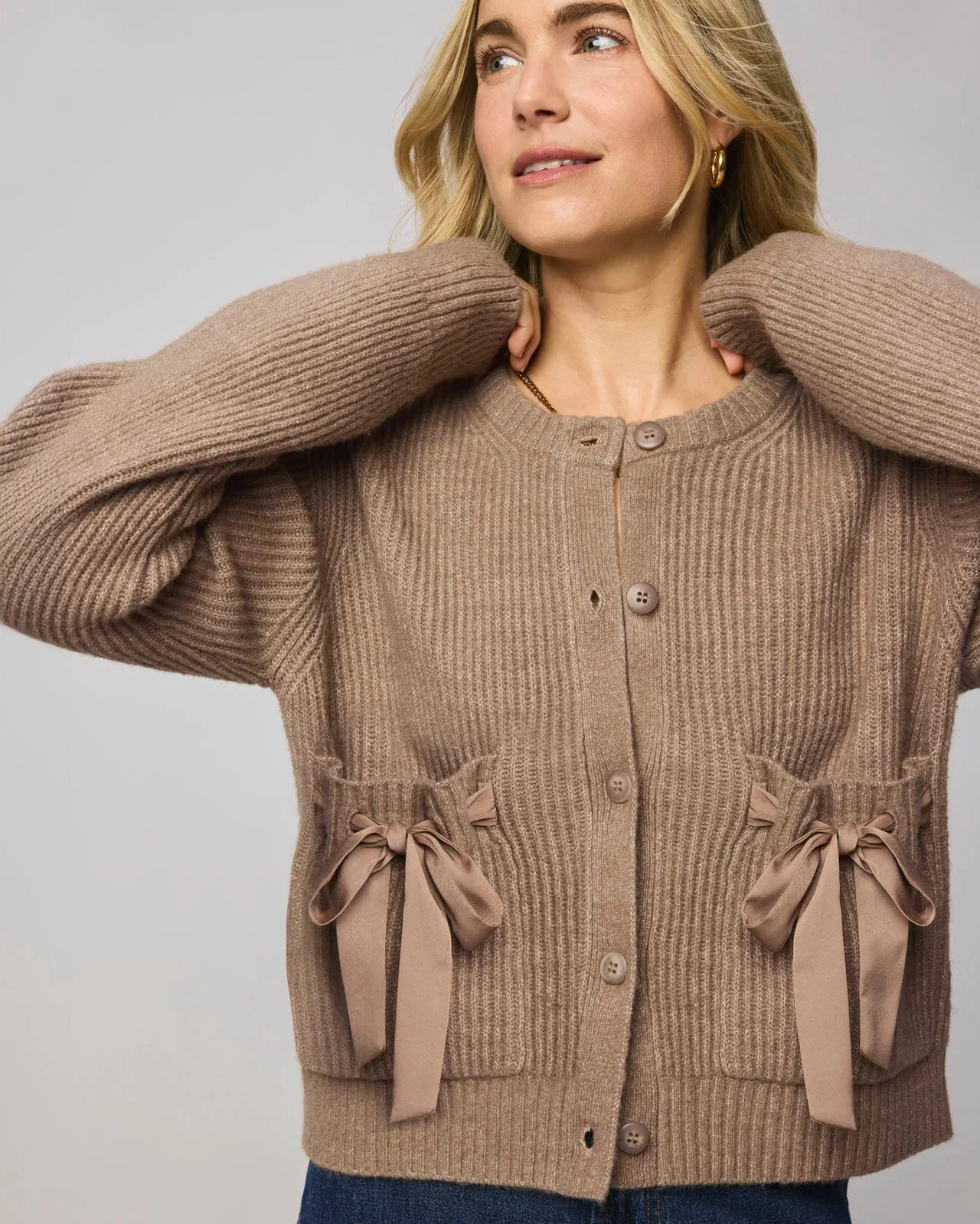 Stassi Satin Tie Cardigan - 1
