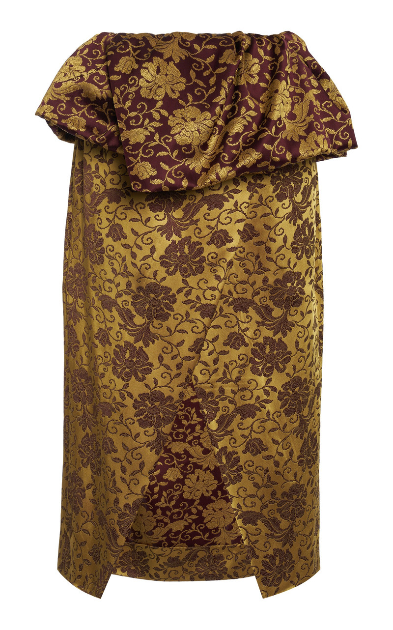 Santi Wrap-Front Jacquard Midi Skirt yellow - 1