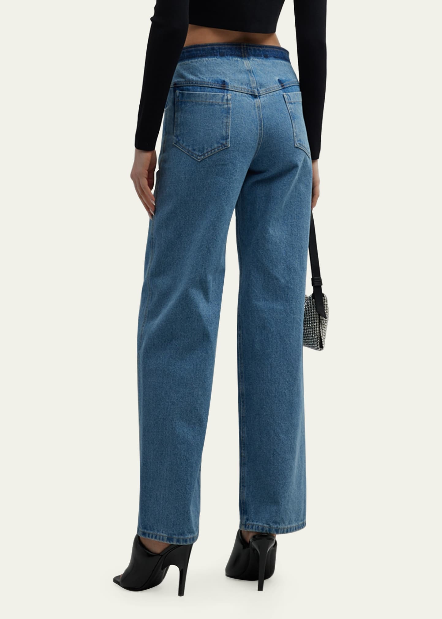 Deconstructed Denim Straight-Leg Jeans - 3