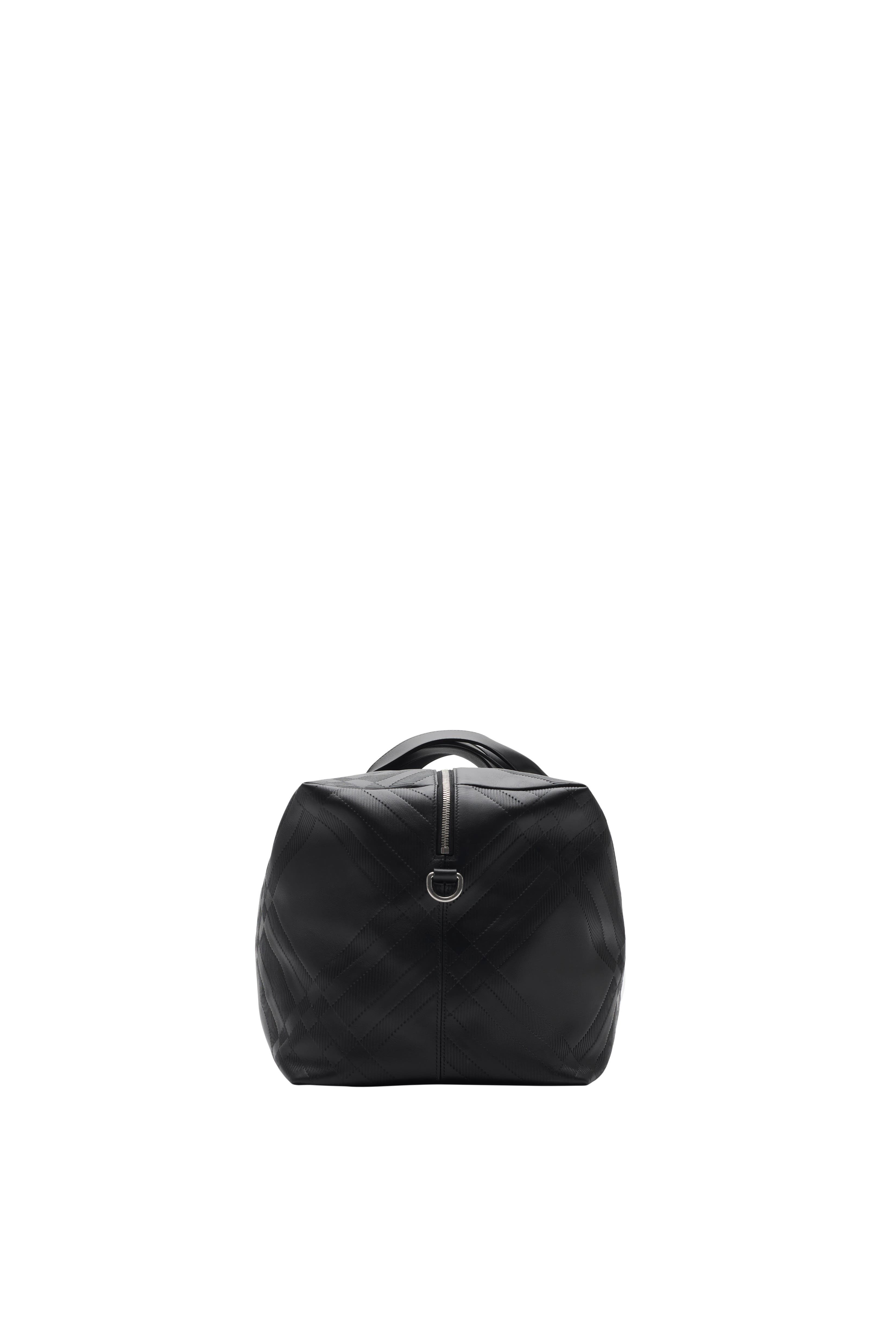 burberry Embossed Check Duffle Bag in Black at Nordstrom - 4