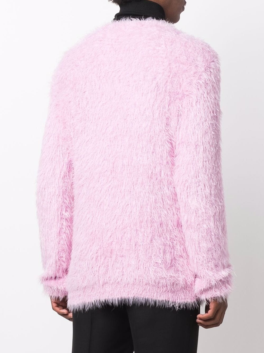 faux-fur round-neck jumper - 4