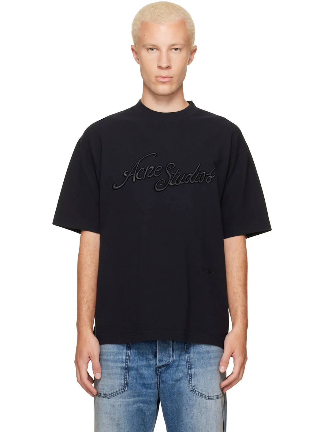 Black Piqué Logo T-shirt - 1