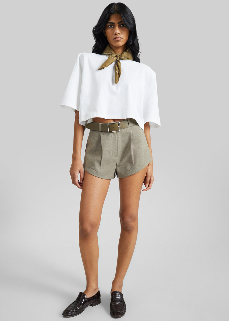 Kelan Padded Cropped Tee - White 4