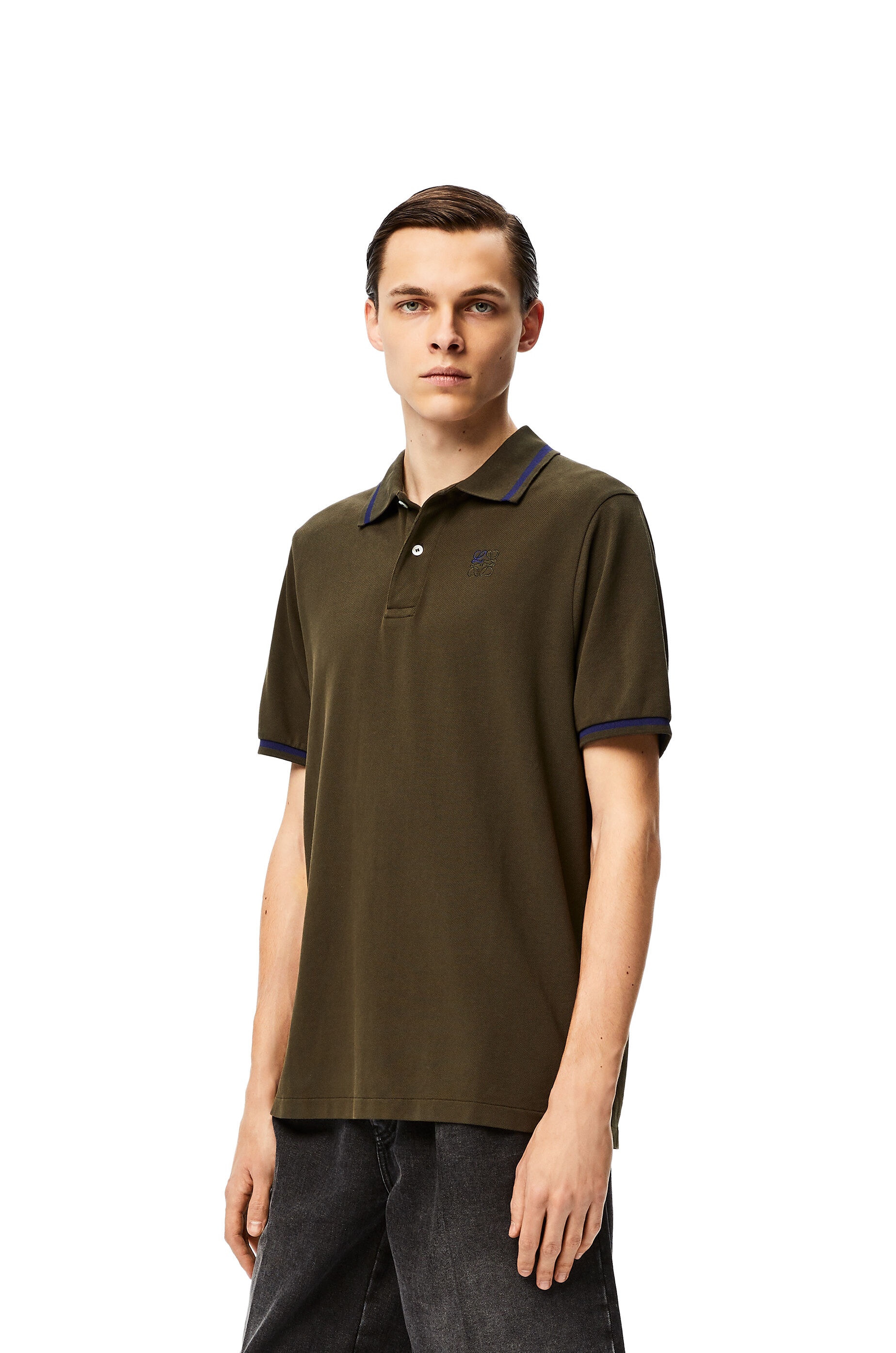 Anagram embroidered polo in cotton - 3