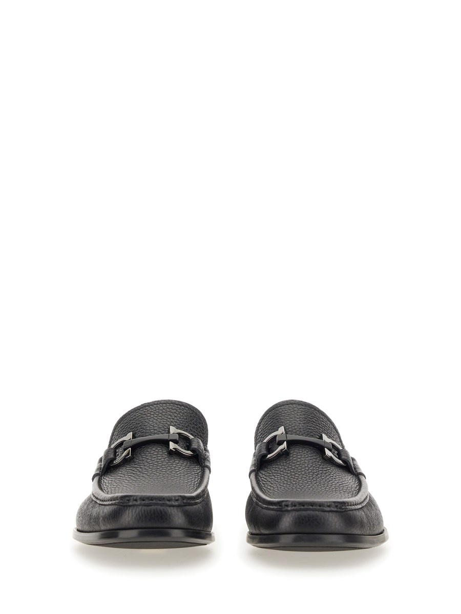 HAMMERED LEATHER LOAFER WITH GANCINI ORNAMENT - 2