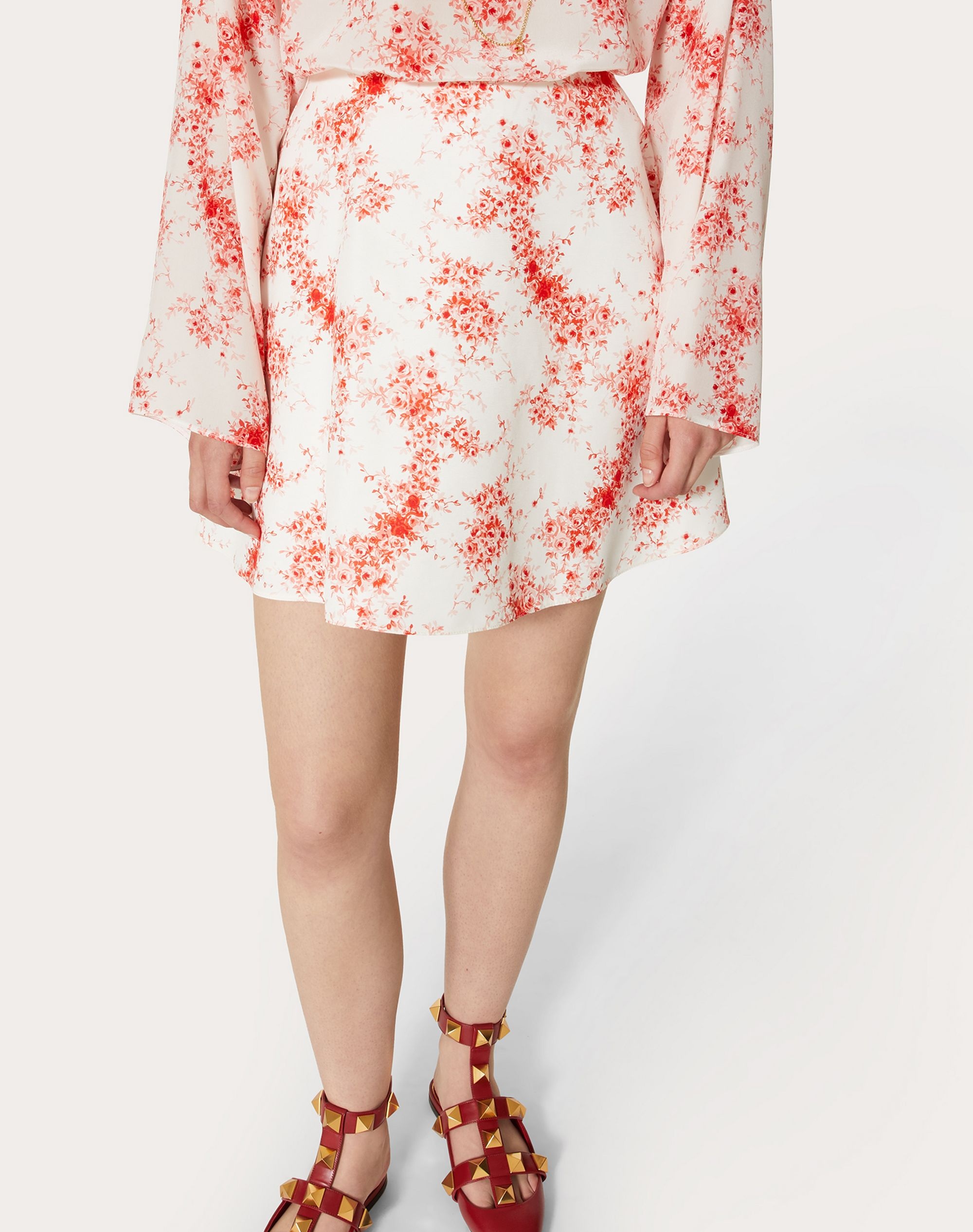 PRINTED FAILLE MINISKIRT - 5