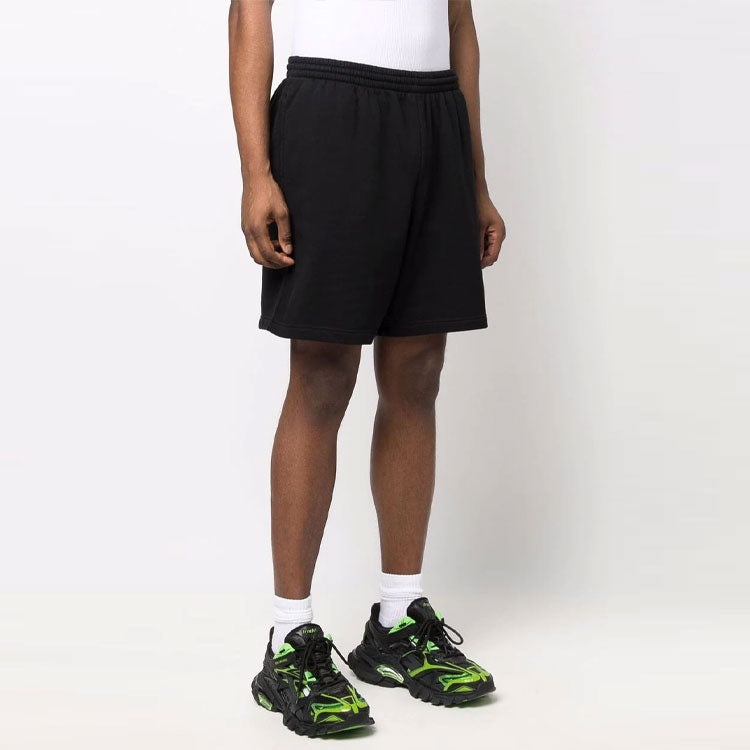 Balenciaga Cities Paris Cotton Sweat Shorts 'Black White' 676137TLVL81070 - 5