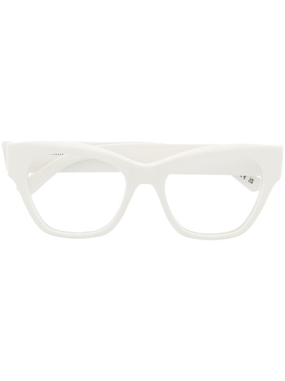 logo-engraved cat-eye glasses - 1