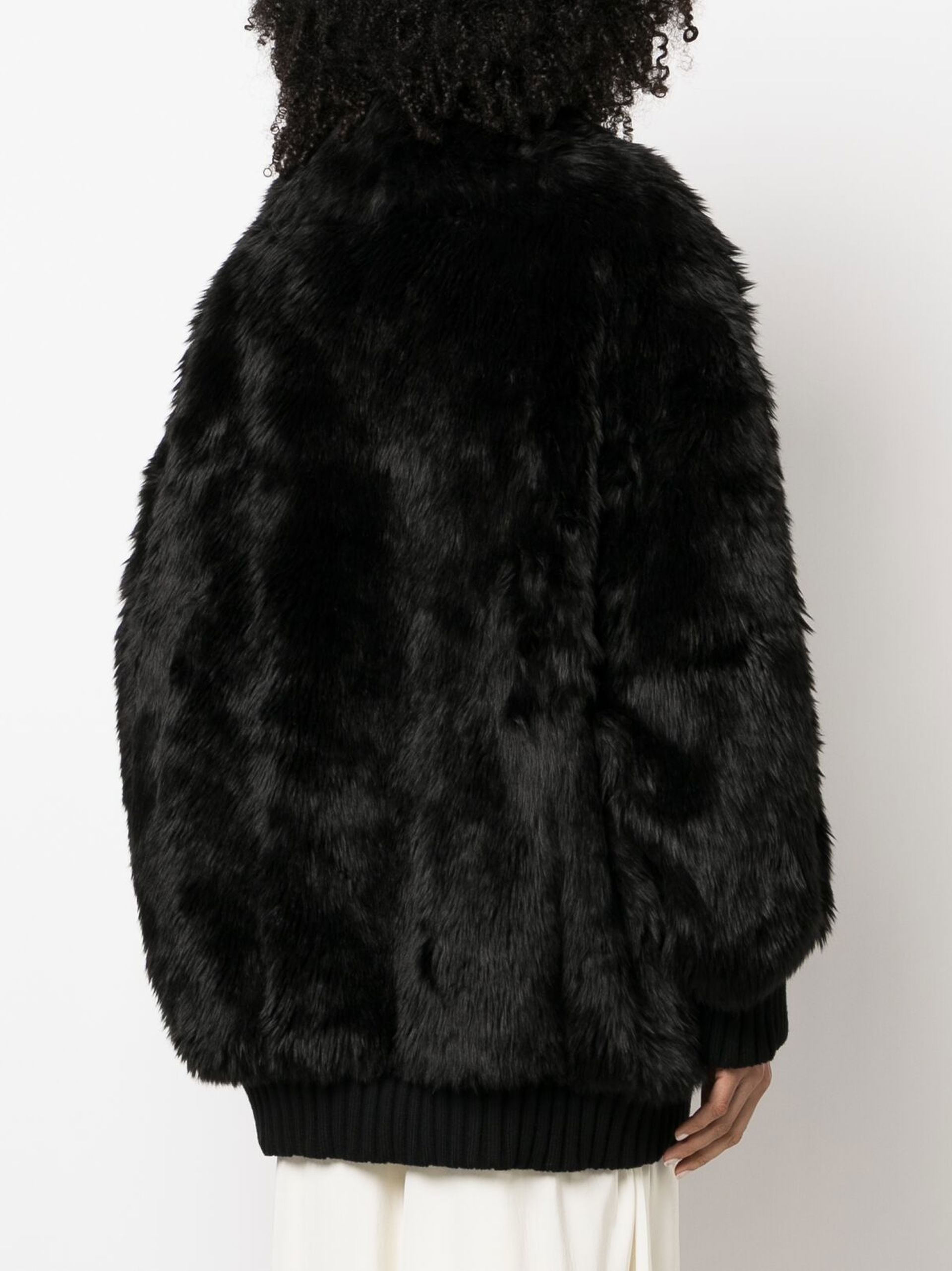 Black Reversible Shearling Jacket - 4