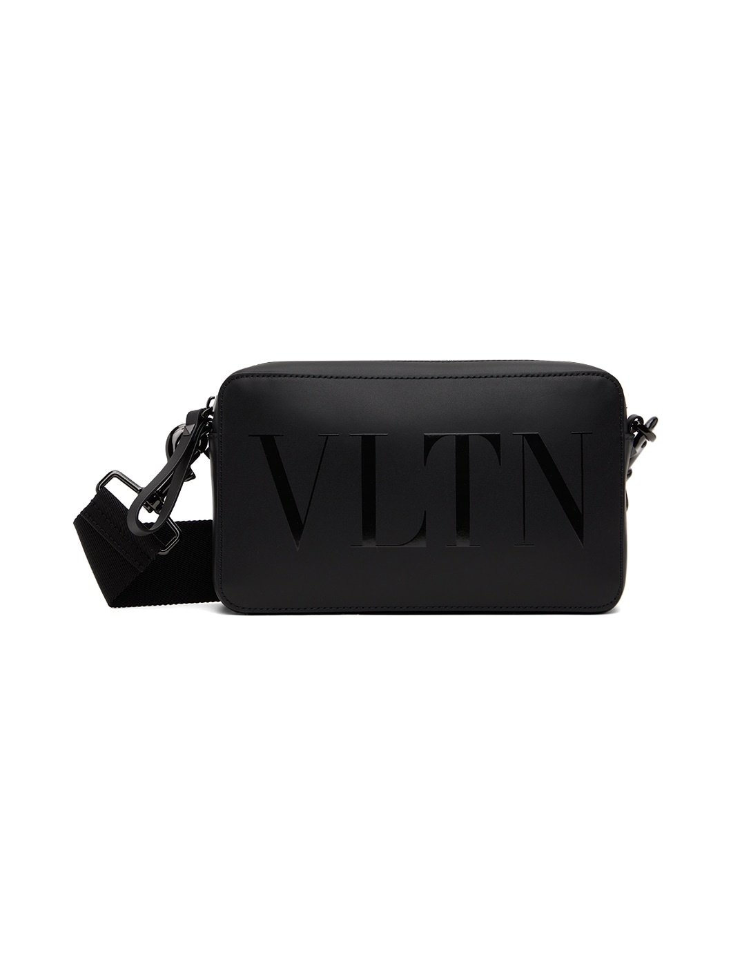 Valentino Black 'VLTN' Crossbody Bag | ssense | REVERSIBLE