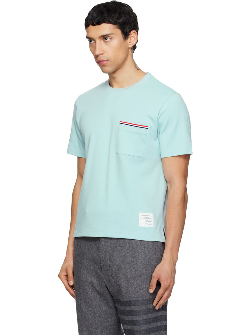 Thom Browne Blue Milano Cotton Oversized Pocket T-shirt outlook
