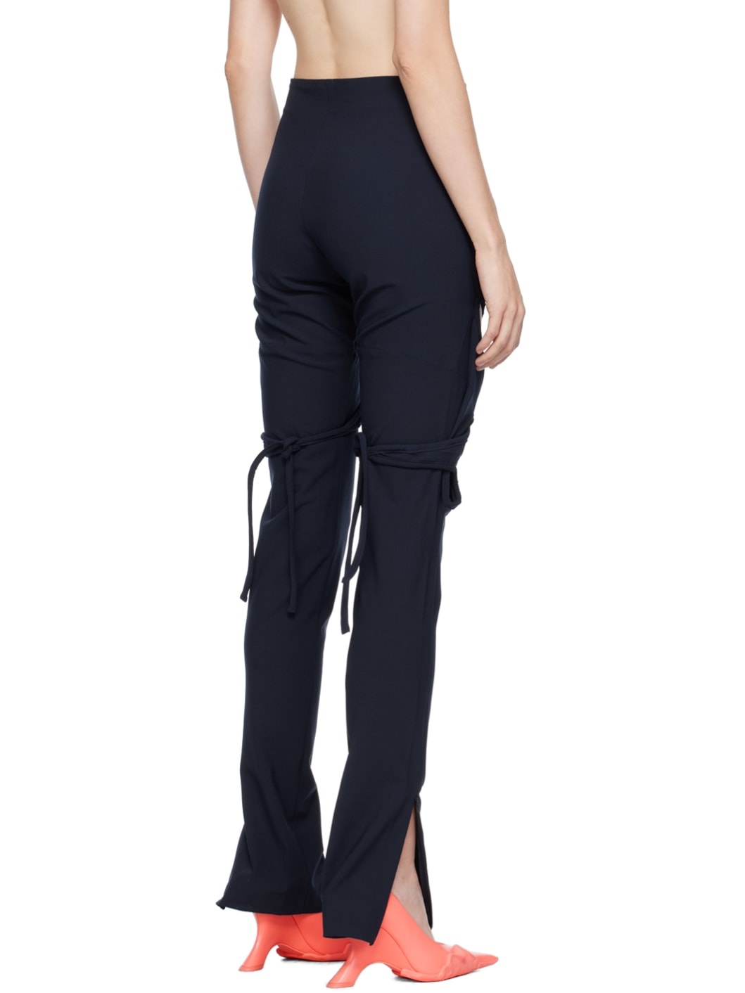 Navy Fitted Loop Trousers - 3