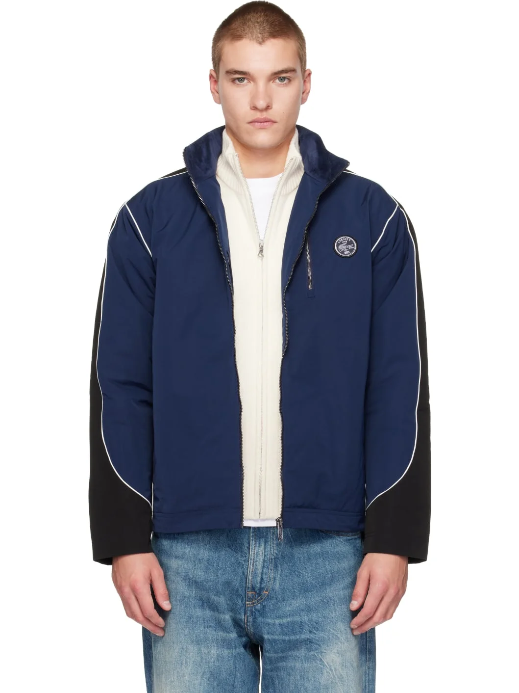 Navy Padded Track Jacket - 1