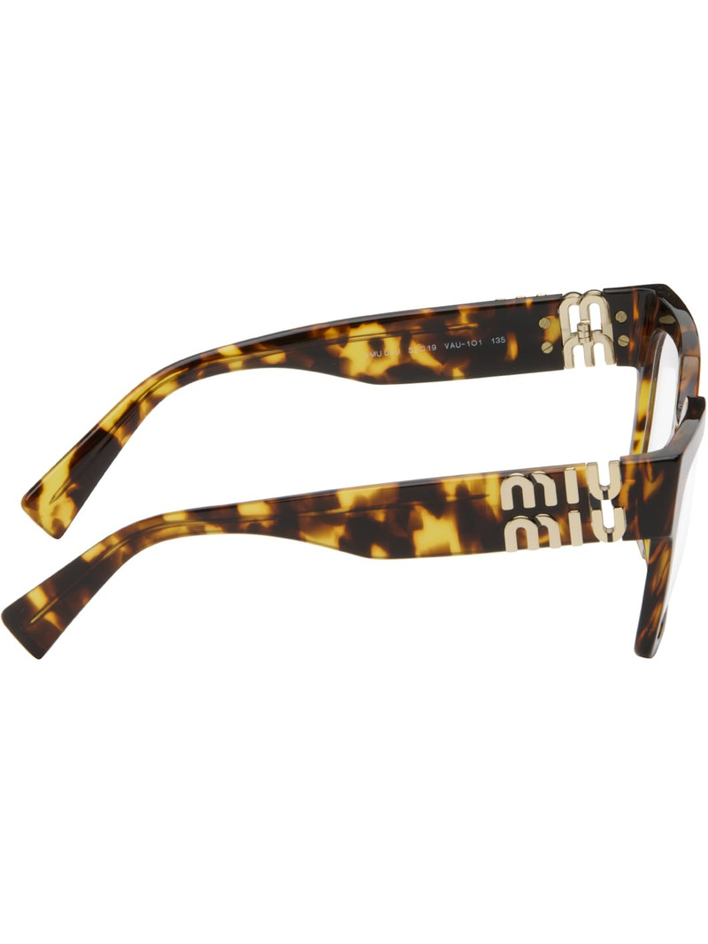 Miu Miu Brown Miu Glimpse Glasses outlook