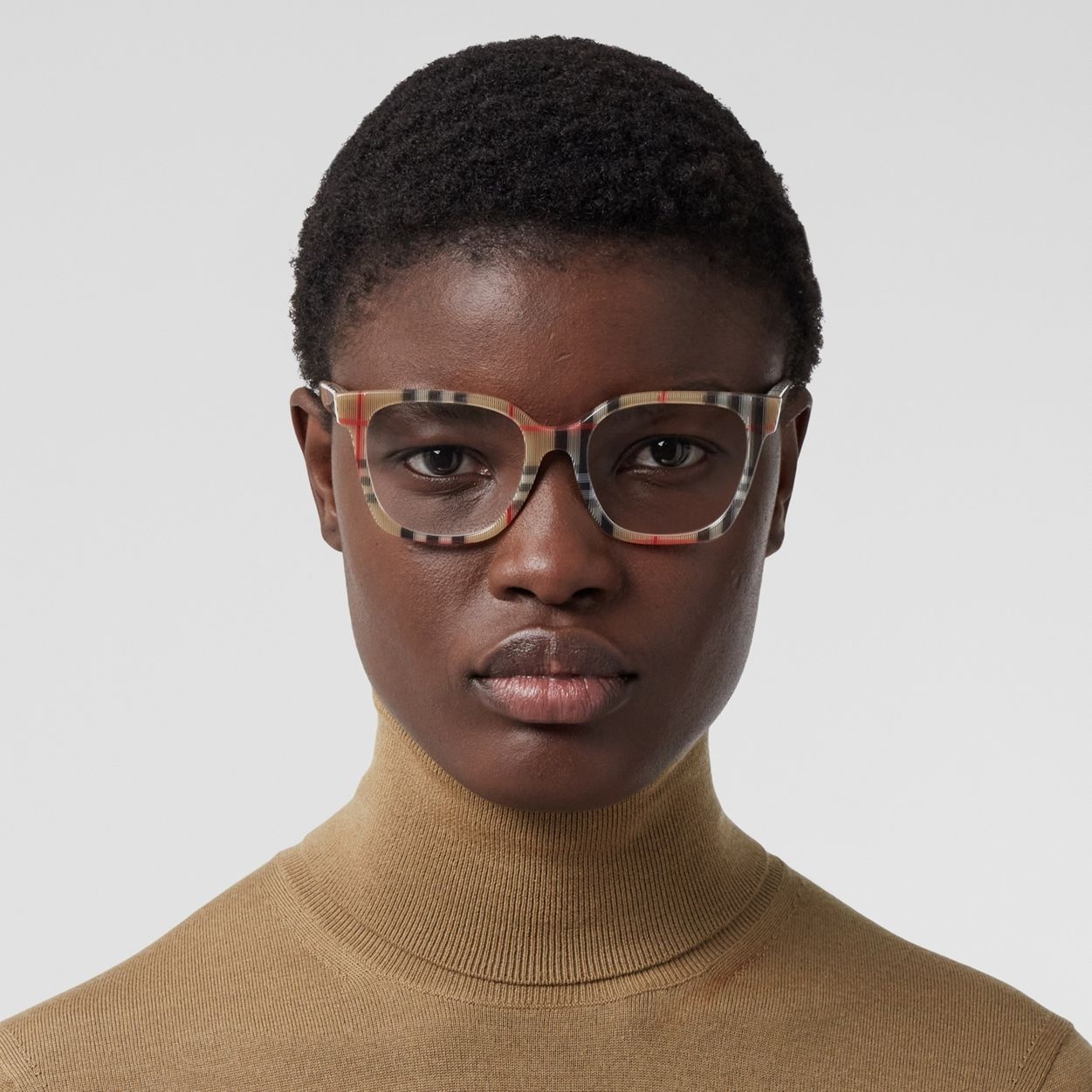 Vintage Check Bio-acetate Square Optical Frames - 3