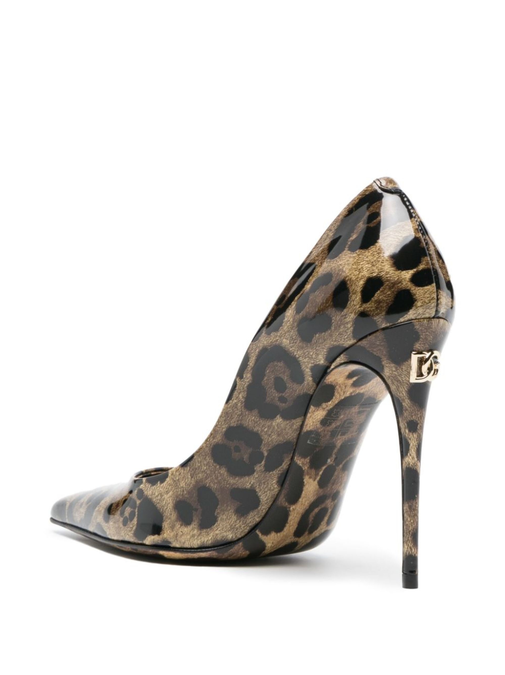 X Kim Brown 110 Leopard-Print Pumps - 3