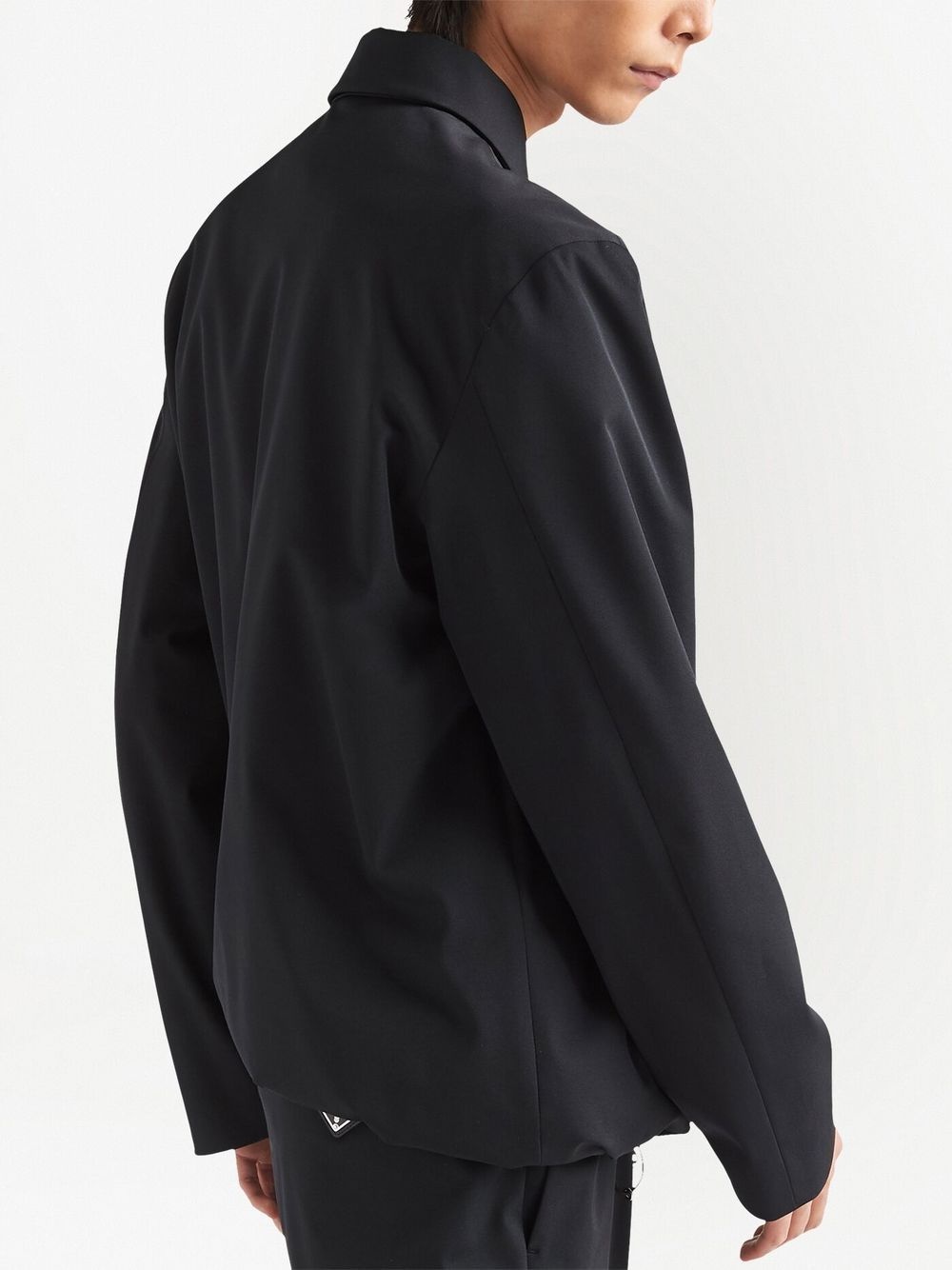 enamelled-logo zip-up shirt - 4