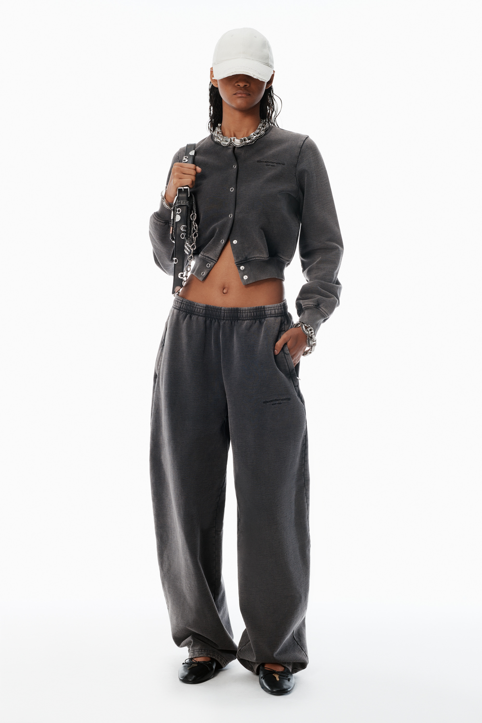 Black Wide-Leg Sweatpants - 5